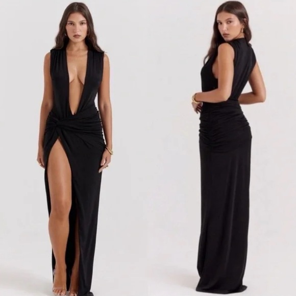 House of CB Dresses & Skirts - House of CB Black Long V Black Dress